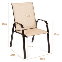 2-pak have stol beige metal og stof 56x72x90 cm