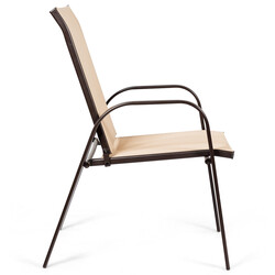 2-pak have stol beige metal og stof 56x72x90 cm