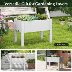 Selvvandende dyrkningskasse hvid PP 76x45x61 cm 53 L til have