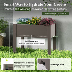 Forhøjet dyrkningsboks i PP 53 l kaffe selvvandende 76x45x61 cm