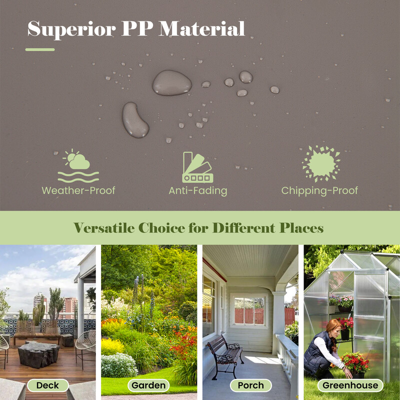 Høj dyrkningskasse i PP 76x45x150 cm kaffe justerbar espalier 9 L vandreservoar