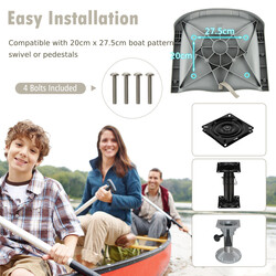 Foldbart bådsæde med lav rygstøtte vandtæt PVC 37x35 cm 120 kg kapacitet