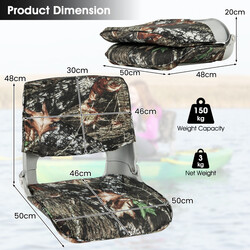 Bådsæde foldbart 300D Oxford stof kamouflage 50x50 cm ryglæn