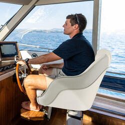 Bådstol PVC-læder hvid 61x58x53 cm 150 kg