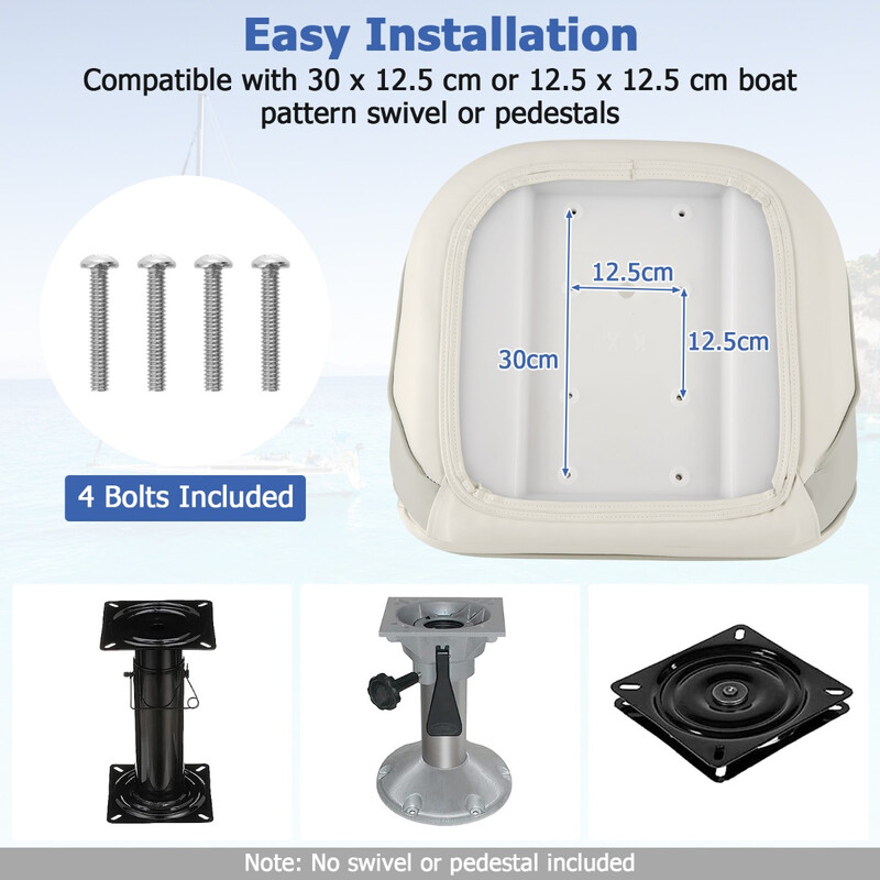 Bådstol PVC-læder hvid 61x58x53 cm 150 kg