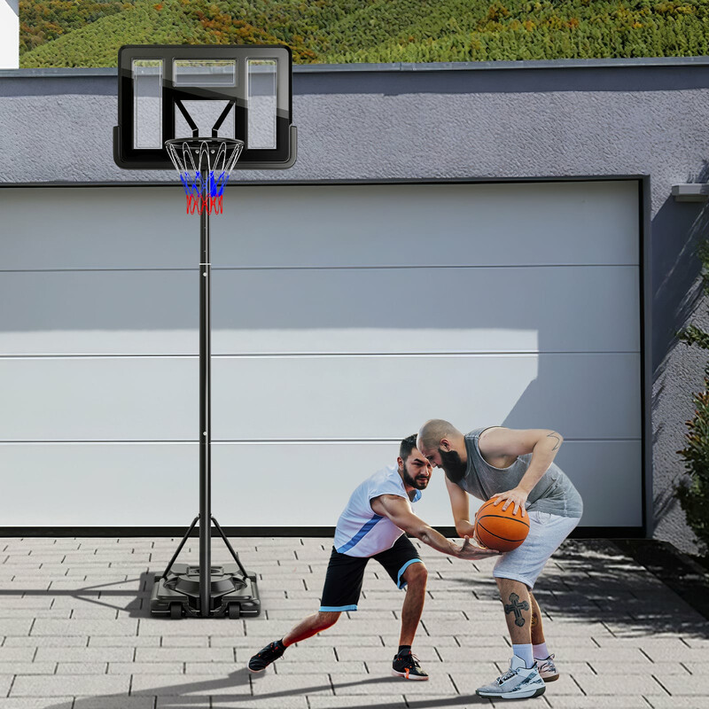Basketballstativ metal med justerbar højde stabil base og hjul