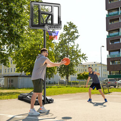 Basketballstativ metal med justerbar højde stabil base og hjul