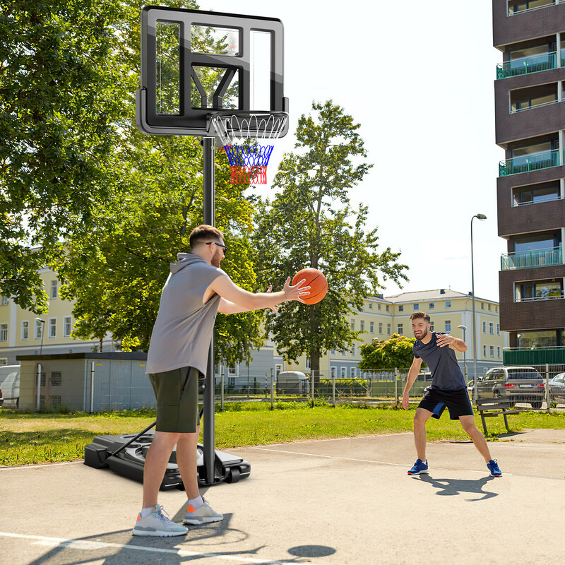 Basketballstativ metal med justerbar højde stabil base og hjul