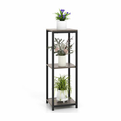 Metal planteholder 3 niveauer med tippebeskyttelse og trædetaljer 30