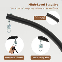 Hængestol med rustfri stålrække polyester rygstøtte grå 150 kg belastning