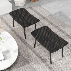 2 stk sort PE-rotting fodpude med quick‑dry skum udendørs 69x41x38 cm