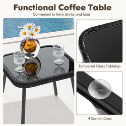 Rottingsæt til balkon 2 stole og bord i brun PE-rotting