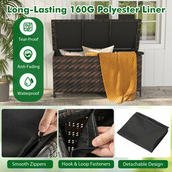 Opbevaringskasse i PE‑rotting 320 L 137 x 56 x 64 cm med hjul