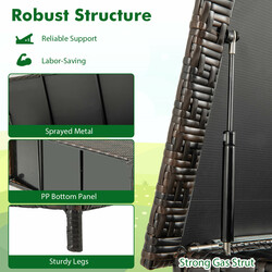 Opbevaringskasse i PE‑rotting 320 L 137 x 56 x 64 cm med hjul