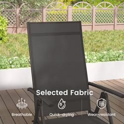 Terrassestol brun foldbar med justerbart ryglæn 180 kg