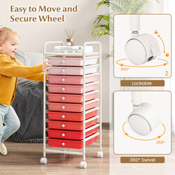 Rullevogn med 10 plastkasser kromet metalramme sort 33x37x86 cm badeværelse kontor