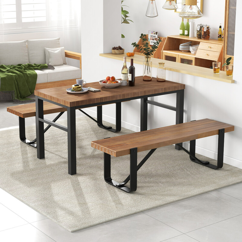 Hallbænk med metalramme og MDF træskive 152 x 43 x 44 cm