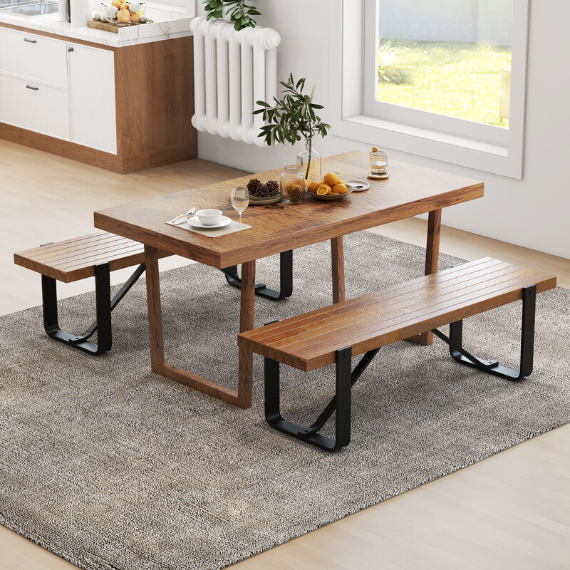 Hallbænk med metalramme og MDF træskive 152 x 43 x 44 cm