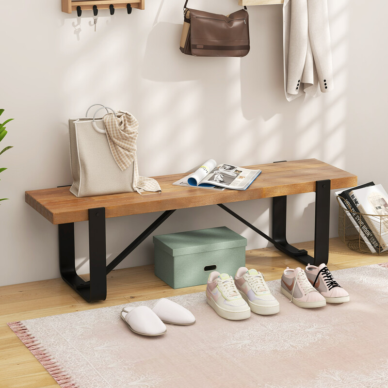 Hallbænk med metalramme og MDF træskive 152 x 43 x 44 cm