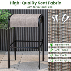 Udendørs barstole 2 stk metal ergonomisk 47x47 cm 180 kg