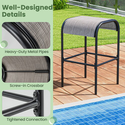 Udendørs barstole 2 stk metal ergonomisk 47x47 cm 180 kg