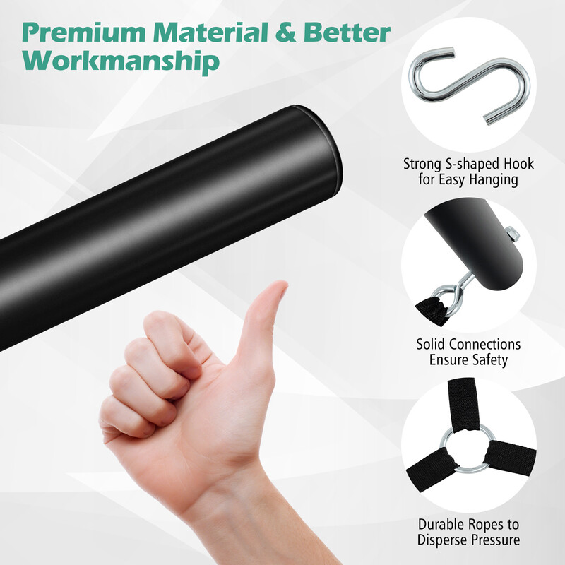 Metal hængekøjestativ med tre ben sort justerbar 200 kg 200x218 cm