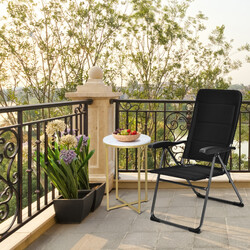 2 stk sort udendørs foldestole med justerbar rygstøtte og robust stålram