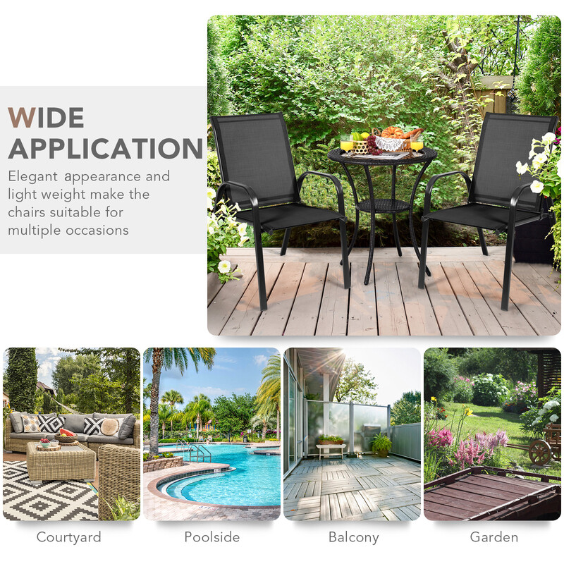 2 have stole metal stof beige 56x72x90 cm udendørs