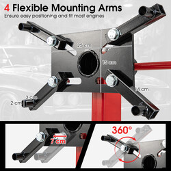 Motorstativ metal 340 kg kapacitet 360° rotation justerbare arme garage