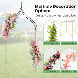 Metallisk havebue sort 125x39x287 cm 1 stk til udendørs brug