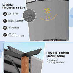 Pergola grå justerbart tag metalramme 3