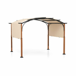 Justerbar pergola i metal og polyester 360x300x260 cm grå