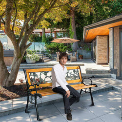 Havebænk i støbejern og fyr 127x53x74 cm til tre personer