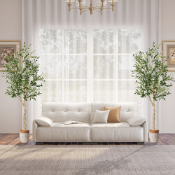 Kunstige olivtræer 2 stk 182 cm grøn silkestof blade indendørs udendørs