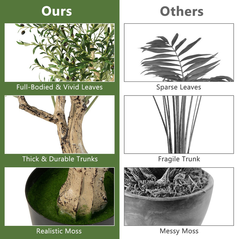 Kunstige olivtræer 2 stk 182 cm grøn silkestof blade indendørs udendørs