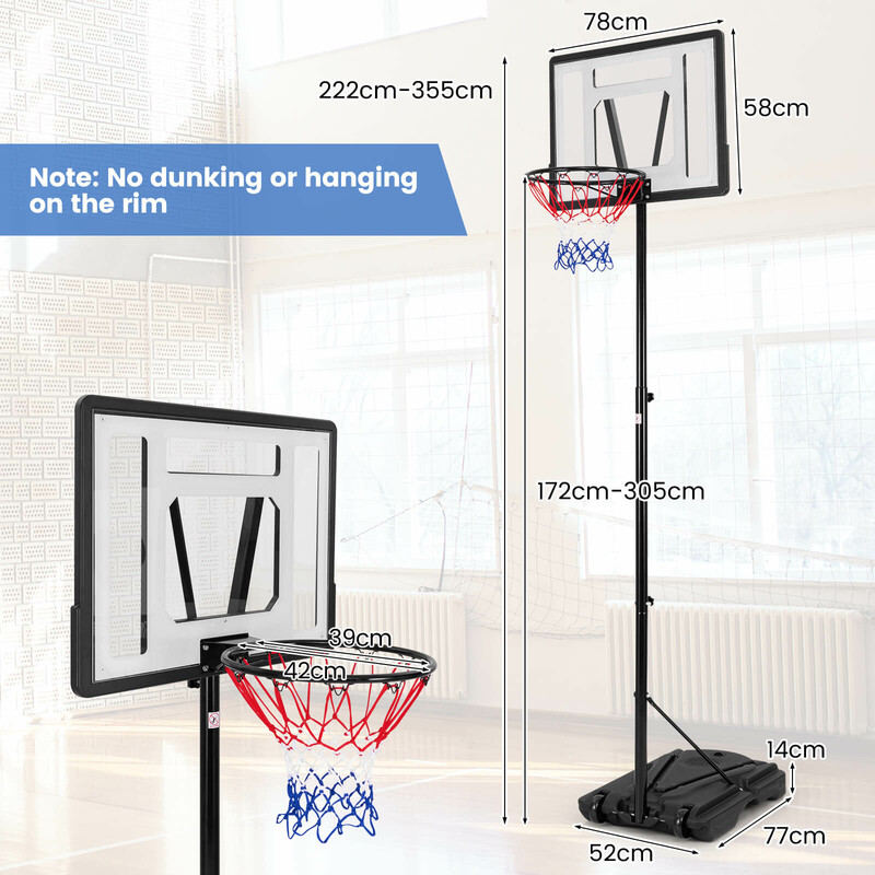 Basketkurv med justerbar højde metal og PET udendørs brug