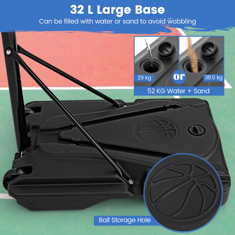 Basketkurv med justerbar højde metal og PET udendørs brug