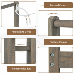 Fritstående håndklædestativ i gran 45x22x86 cm med tre stænger og hylde