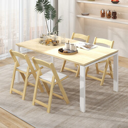 2 stk sammenklappelige spisestole i gummitræ med polstret PVC-læder sæde