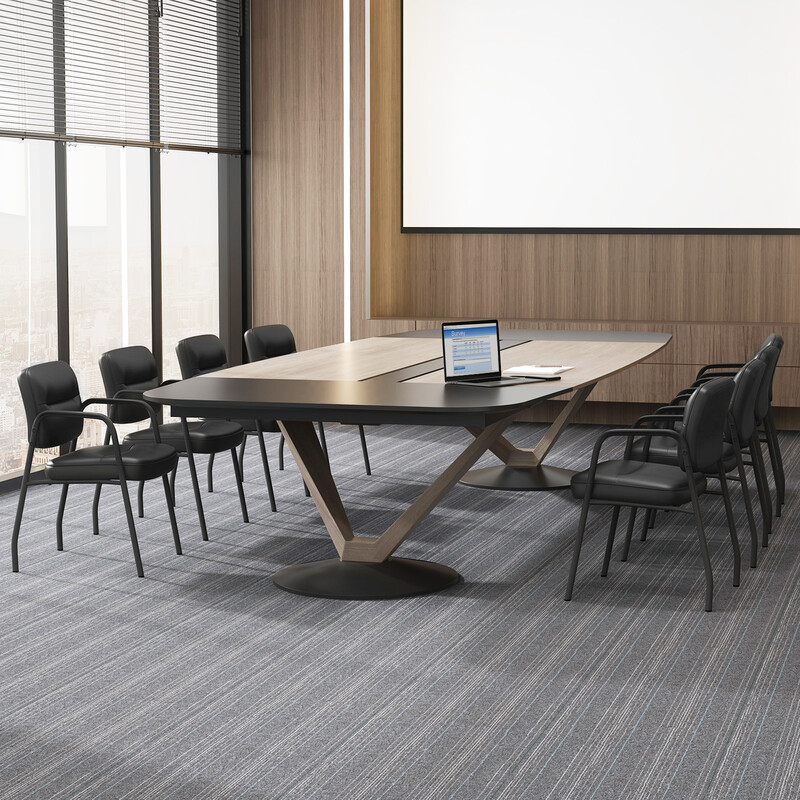 2-pak konferencestole sort PU‑læder med armlæn metalram 58x56x81 cm