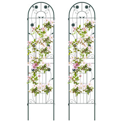 Galvaniseret metallspalje 220x50 cm grøn 2-pak til klatreplanter