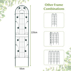 Galvaniseret metallspalje 220x50 cm grøn 2-pak til klatreplanter