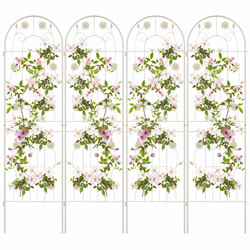 4 stk hvide metalespalier 180x50 cm galvaniseret stål have