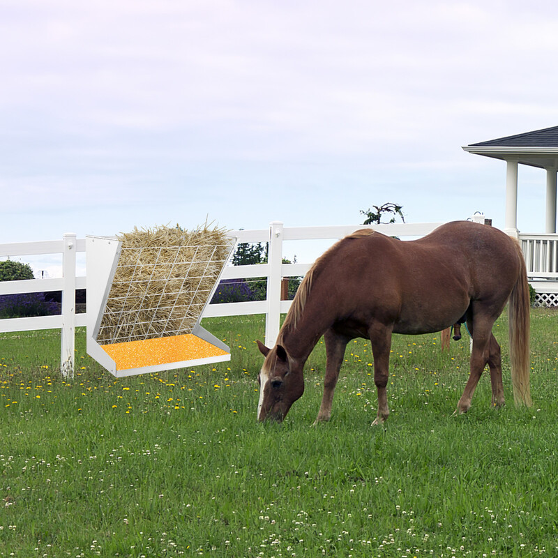 Hø- og korntråg i galvaniseret metal justerbart afstand 8-13 cm 83 L