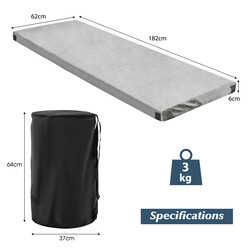 Liggeunderlag let memory-skum flanelovertræk 183x62