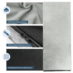 Liggeunderlag let memory-skum flanelovertræk 183x62