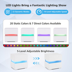 LED natbord sort med to skuffer og fjernbetjening 45x35x45 cm