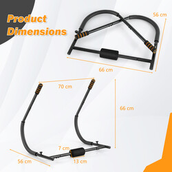 Magtræner metal med polstret hovedstøtte sammenklappelig grå 150 kg belastning