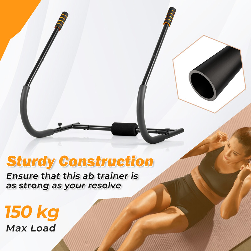 Magtræner metal med polstret hovedstøtte sammenklappelig grå 150 kg belastning