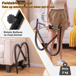 Magtræner metal med polstret hovedstøtte sammenklappelig grå 150 kg belastning